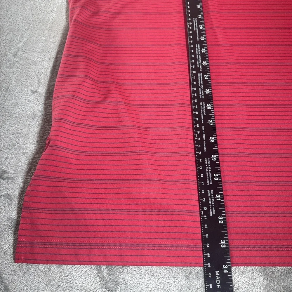 Adidas‎ Red Striped Polo Shirt Golf Short Sleeve Red Size 2XL Performance